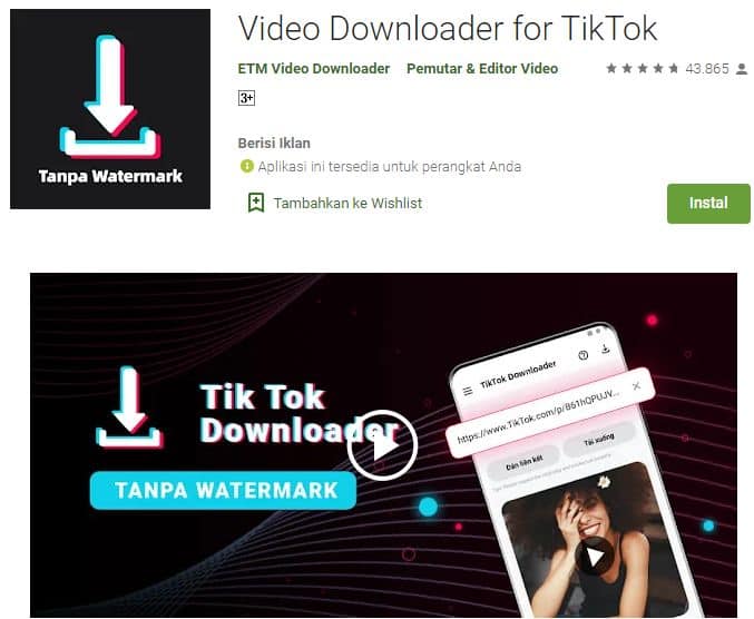 Edit video tiktok tanpa watermark